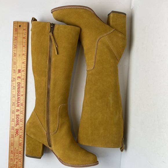 Anthropologie Bill Blass Becket Suede Leather Knee High Boots Sz 6 Hippie Office - Picture 14 of 16